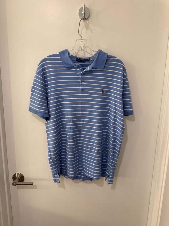 Polo Ralph Lauren Other - Polo Ralph Lauren Men's Custom Slim Fit Blue and White Striped Polo Shirt